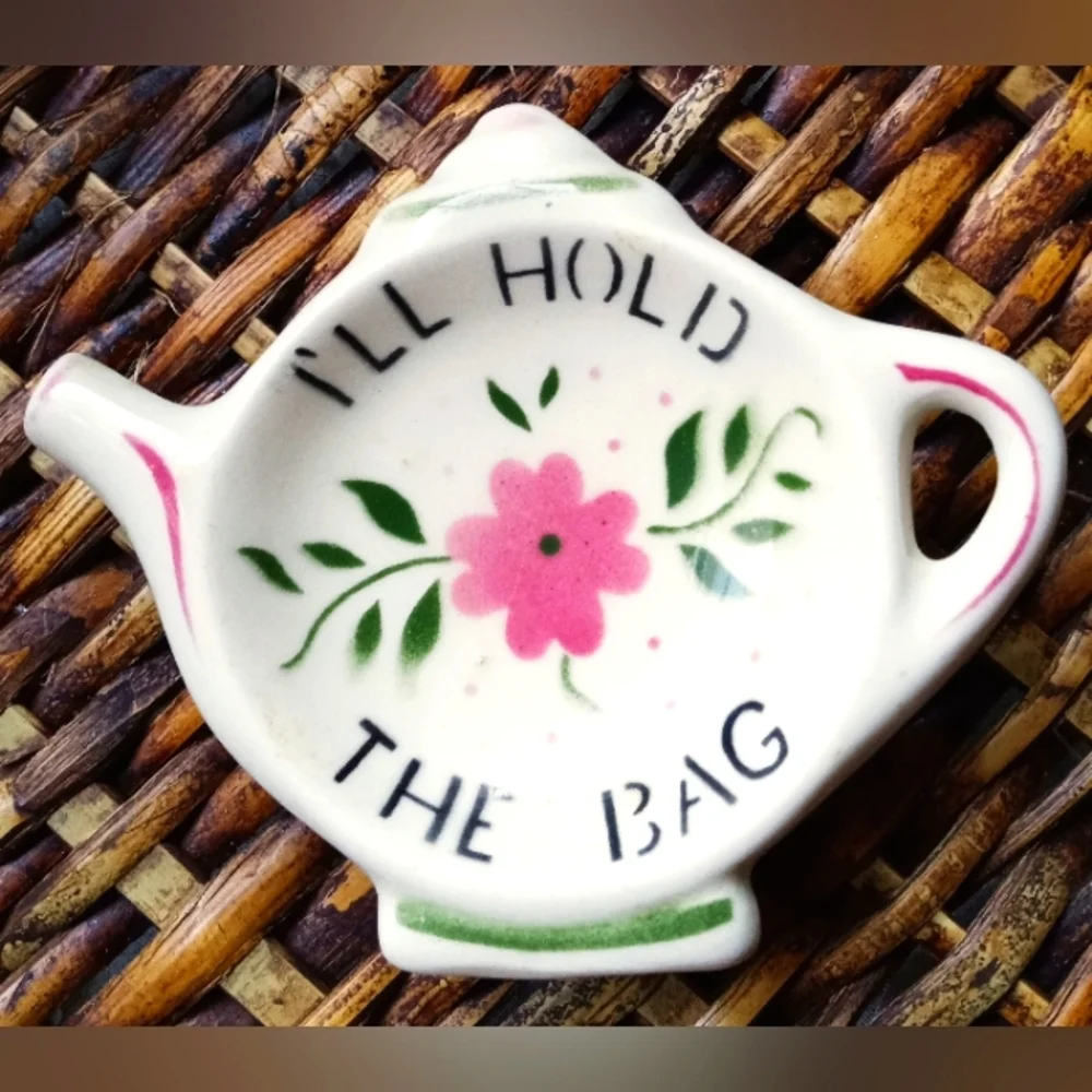 🌹🌹Vintage Porcelain Cardinal 'I'll Hold The Bag' Teabag Holder🌹🌹 - Picture 2 of 5